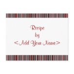Red Stripes Recipe Cards 4 x 6 postcards
