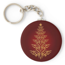 Red Stylish Christmas Tree Key Chain