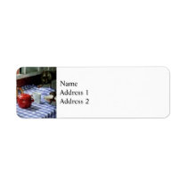 Red Sugar Bowl Return Address Label
