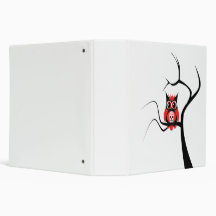 Red Sugar Skull Owl in Tree Binder