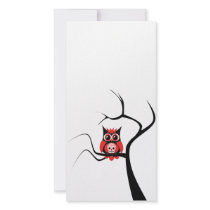 Red Sugar Skull Owl in Tree Photo Card