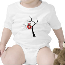 Red Sugar Skull Owl in Tree.png Tees