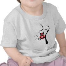 Red Sugar Skull Owl in Tree.png Tees