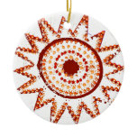 Red Sun in Lights Grunge Cutout Christmas Tree Ornament