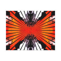 Red Sunset Abstract Wrapped Canvas Gallery Wrapped Canvas