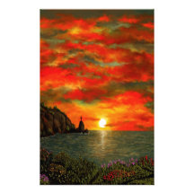 Red Sunset Stationery Paper