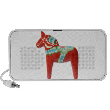 Red Swedish Dala Horse Laptop Speakers