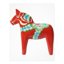 Red Swedish Dala Horse Letterhead Design