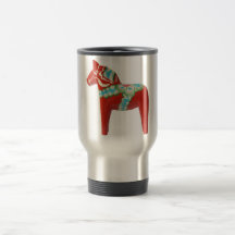 Red Swedish Dala Horse Mug