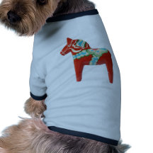 Red Swedish Dala Horse Pet Tee Shirt