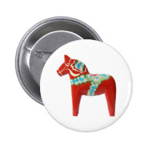 Red Swedish Dala Horse Pins