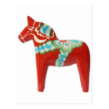 Red Swedish Dala Horse Postcards