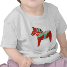 Red Swedish Dala Horse T-shirt