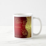 Red Swirl 80th Birthday Party Favor Mug
