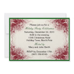 Red Swirl Holiday Celebration Party Invitations