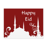Red Swirl Mosque Ramadan/Eid Banner/Streamer postcards