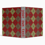 red tartan knitwork pattern, red tartan knitwor... 3 ring binders
