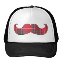 Red Tartan Moustache Hats