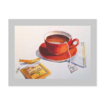 Red Teacup with Teabag Postcards