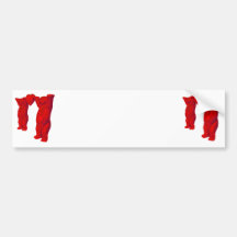Red Teddy Bears and Red Heart Bumper Sticker