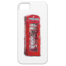 Red Telephone Booth Art Hand Painted iPhone 5 Case