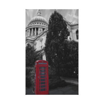 Red Telephone Box at St Pauls Stretched Canvas Print
