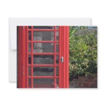 Red Telephone box Personalized Invites