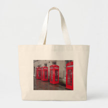 red telephone boxes canvas bag
