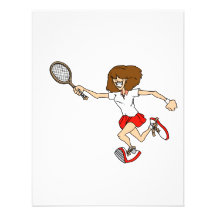 Red tennis girl custom invitations