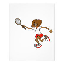 Red tennis girl invitation