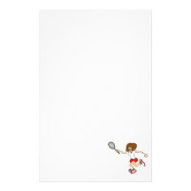 Red tennis girl stationery design