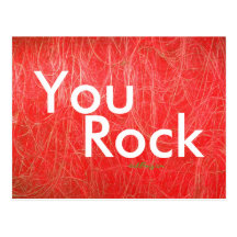 Red Textured Abstract YOU ROCK Postcard