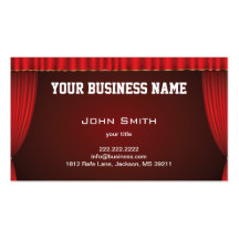 Red Theatre Curtain Business Card