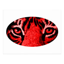 Red Tiger Eyes The MUSEUM Zazzle Gifts Post Card