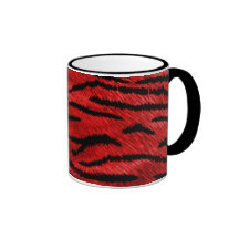 red tiger print mug