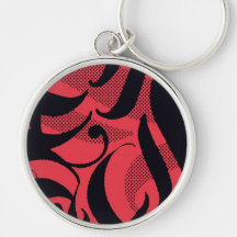Red Tiger, red black design, template Keychain
