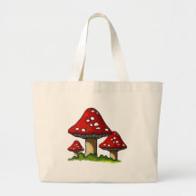 Red Toadtstools, Mushroom: Freehand Art Canvas Bag