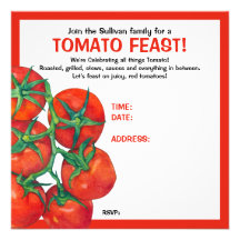 Red Tomatoes Feast Invitation Card