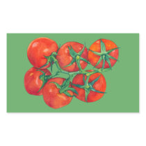 Red Tomatoes green Rectangle Sticker