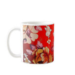 Red Tones Rustic Hand Drawn Rose & Birds mugs