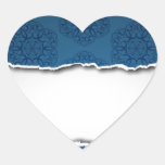Red torn paper and patterns heart stickers