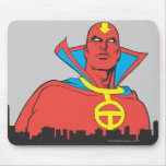 Red Tornado Behind Cityscape mousepads