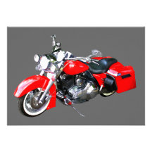 Red Touring Motorcycle Invitation