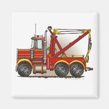 Red Tow Truck Wrecker Magnets