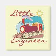 Red Train Little Engineer Tshirts and Gifts Magnets