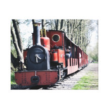 Red Train Stretched Canvas Print