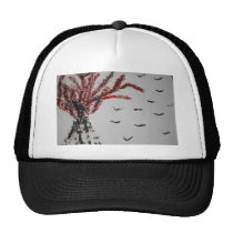 Red Tree and Birds hats