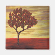 Red Tree Fridge Magnets