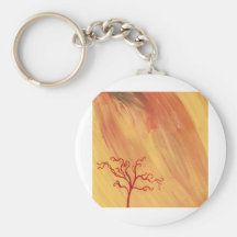 Red Tree Minimalist Painting Art Gear Key Chain