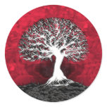Red Tree of Life Round Sticker